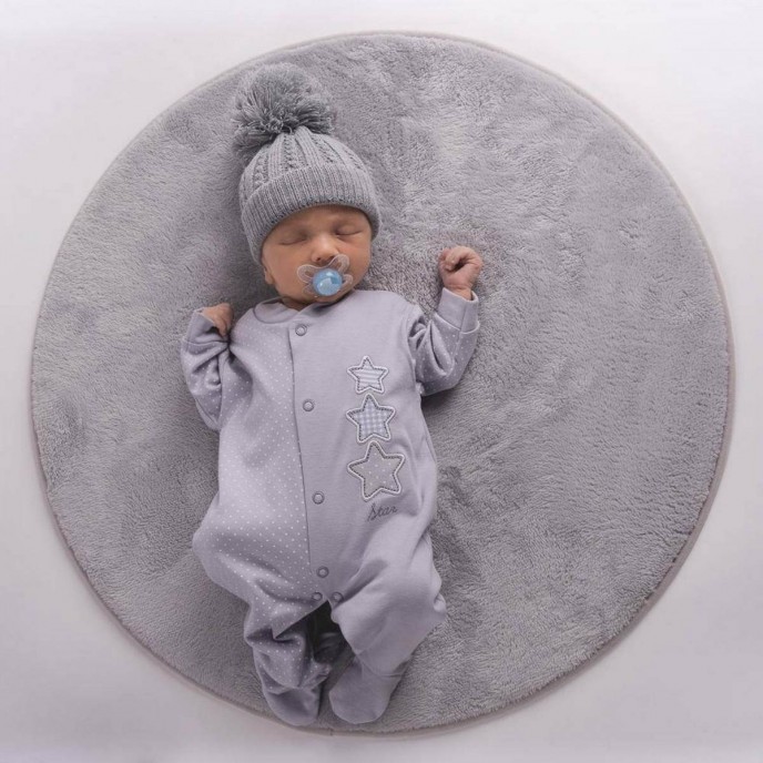Dandelion Cotton Sleepsuit Triple Stars Grey 00-03m Dandelion Cotton Sleepsuit Triple Stars Grey 00-03m