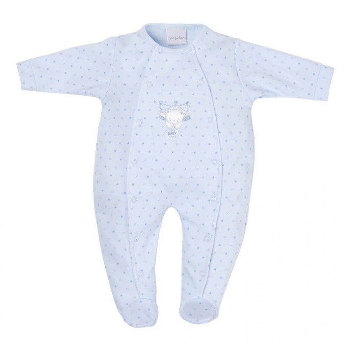 Dandelion Cotton Sleepsuit Bear Stars Blue Newborn
