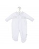 Dandelion Velour Sleepsuit Smock Bear White 00-03m