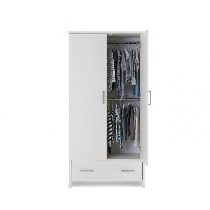 Obaby Double Wardrobe Nika White Wash Obaby Double Wardrobe Nika White Wash