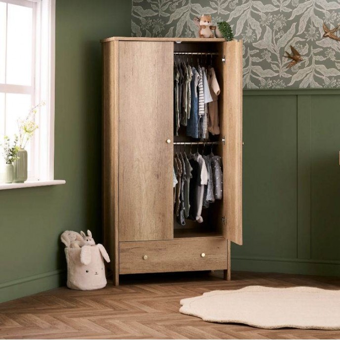Obaby Double Wardrobe Oak Obaby Double Wardrobe Oak