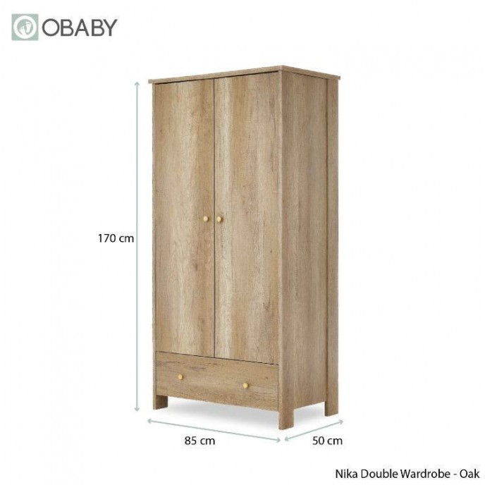 Obaby Double Wardrobe Oak Obaby Double Wardrobe Oak