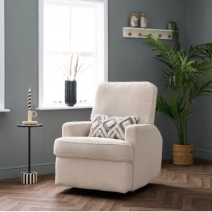 Obaby Swivel Electric Glider Chair Madison Teddy Ivory