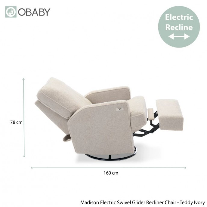 Obaby Swivel Electric Glider Chair Madison Boucle Obaby Swivel Electric Glider Chair Madison Boucle