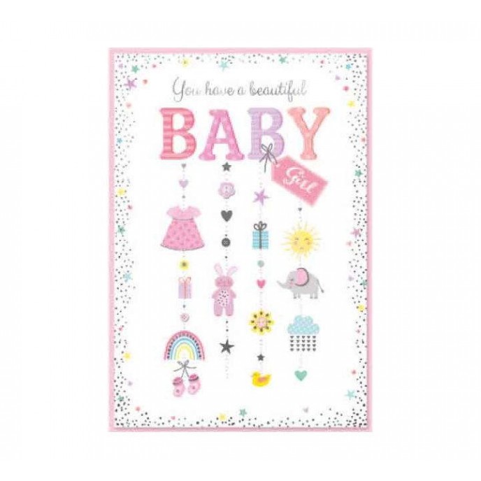 Card Birth of Beautiful Baby Girl 