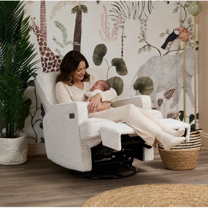 Obaby Swivel Electric Glider Chair Madison Boucle Obaby Swivel Electric Glider Chair Madison Boucle