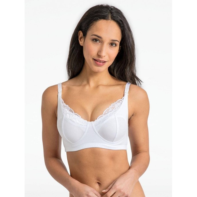 Jojo Maman Bebe Nursing Bra Lacey Trim White - Mum n Me Baby Shop Malta