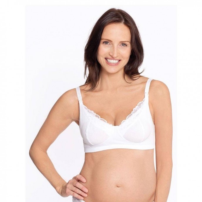 Jojo Maman Bebe Nursing Bra Lacey Trim White