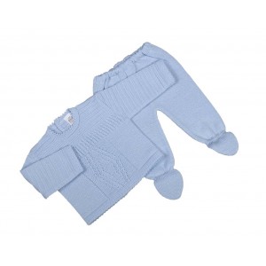 Dandelion Knitted Top and Trousers Set Blue Dandelion Knitted Top and Trousers Set Blue