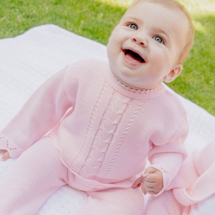 Dandelion Knitted Top and Trousers Set Pink Dandelion Knitted Top and Trousers Set Pink