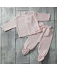 Dandelion Knitted Top with Bow and Trousers Set Pink