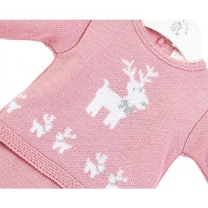 Dandelion Knitted Top and Trousers Set Reindeer Pink Dandelion Knitted Top and Trousers Set Reindeer Pink