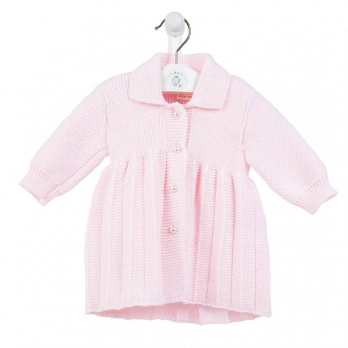 Dandelion Pearl Button Pleated Coat Pink