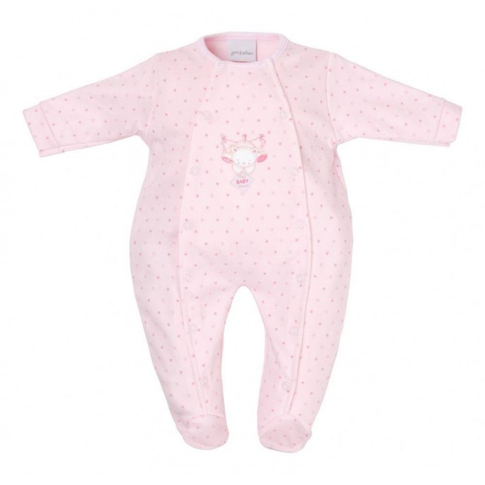 Dandelion Cotton Sleepsuit Bear Pink