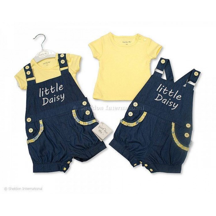 Set 2pc Tshirt & Denim Dungaree Little Daisy