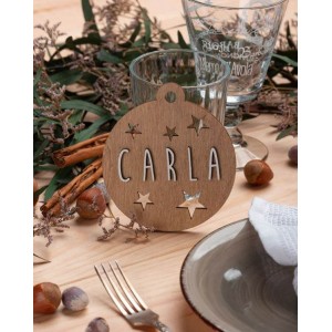 Vintiun Personalised Christmas Ornament Bauble Wood Vintiun Personalised Christmas Ornament Bauble Wood