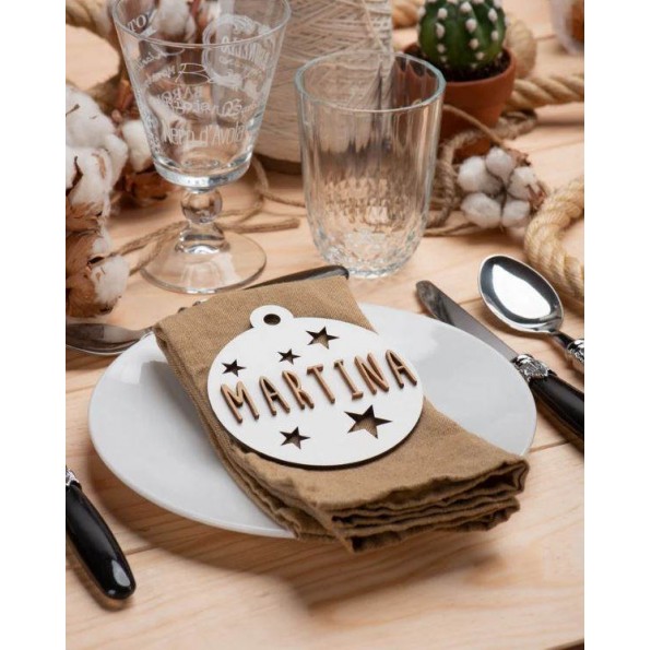 Vintiun Personalised Christmas Ornament Bauble White Vintiun Personalised Christmas Ornament Bauble White