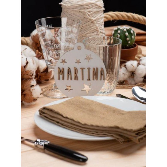 Vintiun Personalised Christmas Ornament Bauble White Vintiun Personalised Christmas Ornament Bauble White