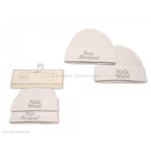 Baby Cotton Caps 2pk Hello World Baby Cotton Caps 2pk Hello World