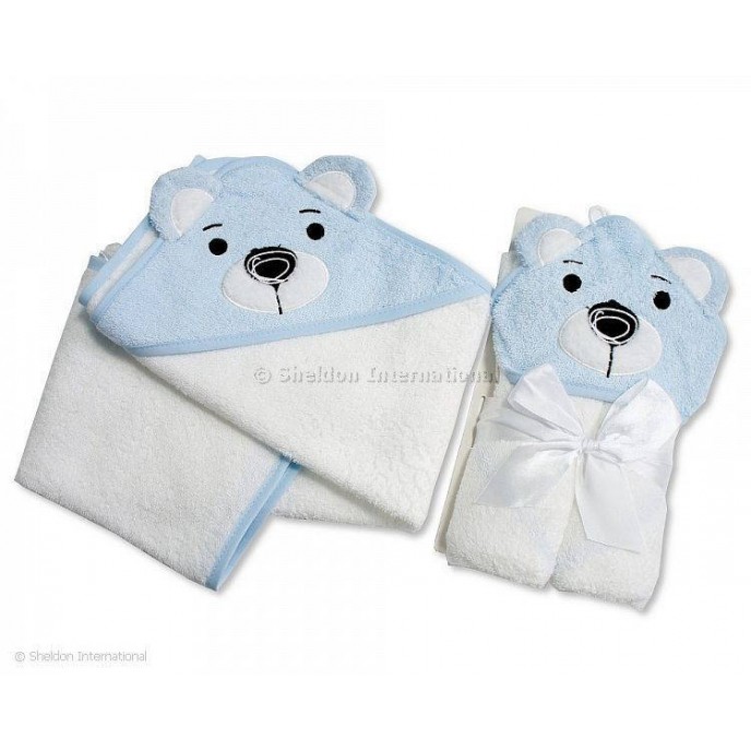 Hooded Towel Bear Blue