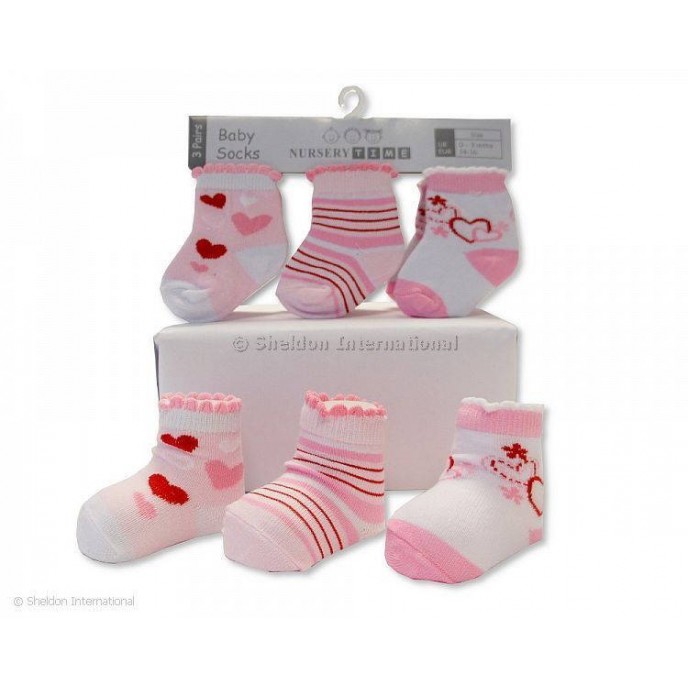 Baby Socks 3pk Hearts