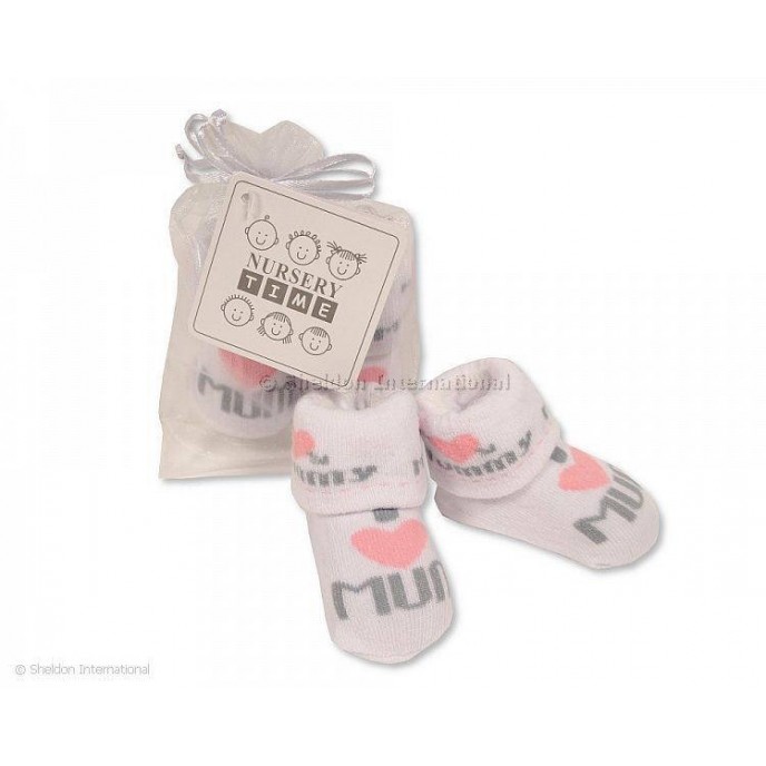 Baby Socks I Love Mum Pink