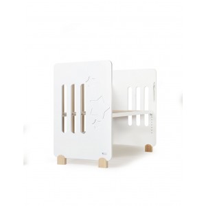 Interbaby Cot Star White with Natural  Interbaby Cot Star White with Natural