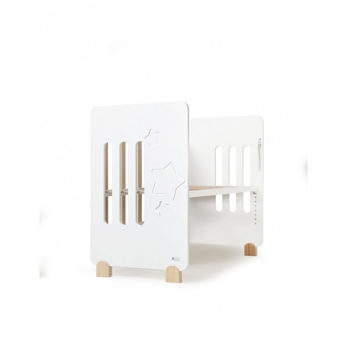 Interbaby Cot Star White with Natural Interbaby Cot Star White with Natural