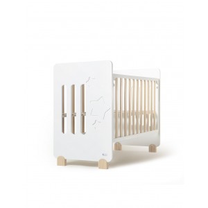 Interbaby Cot Star White with Natural  Interbaby Cot Star White with Natural