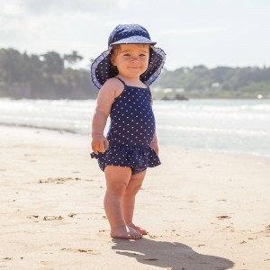 Jojo Maman Bebe Swimsuit with Nappy Navy Dots Jojo Maman Bebe Swimsuit with Nappy Navy Dots