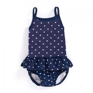Jojo Maman Bebe Swimsuit with Nappy Navy Dots Jojo Maman Bebe Swimsuit with Nappy Navy Dots