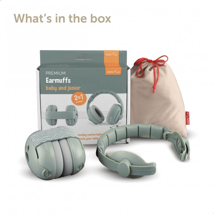 Zazu Earmuffs Baby and Junior 2pk Sage Zazu Earmuffs Baby and Junior 2pk Sage