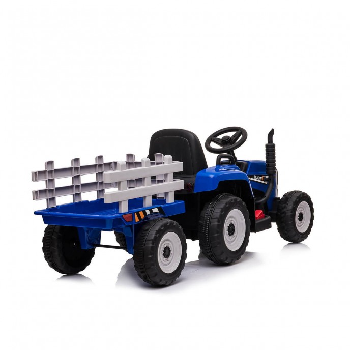 12V Electric Tractor With Trailer Blue