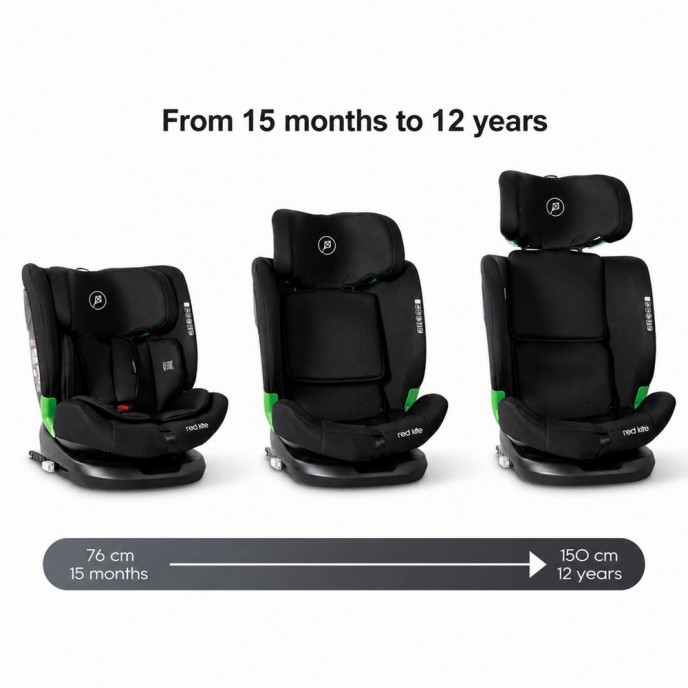 Red Kite Carseat I-Size ISOfix Evolve Black (76-150cm)