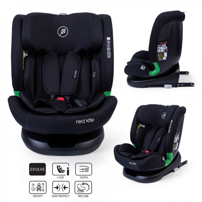 Red Kite Carseat I-Size ISOfix Evolve Black (76-150cm)