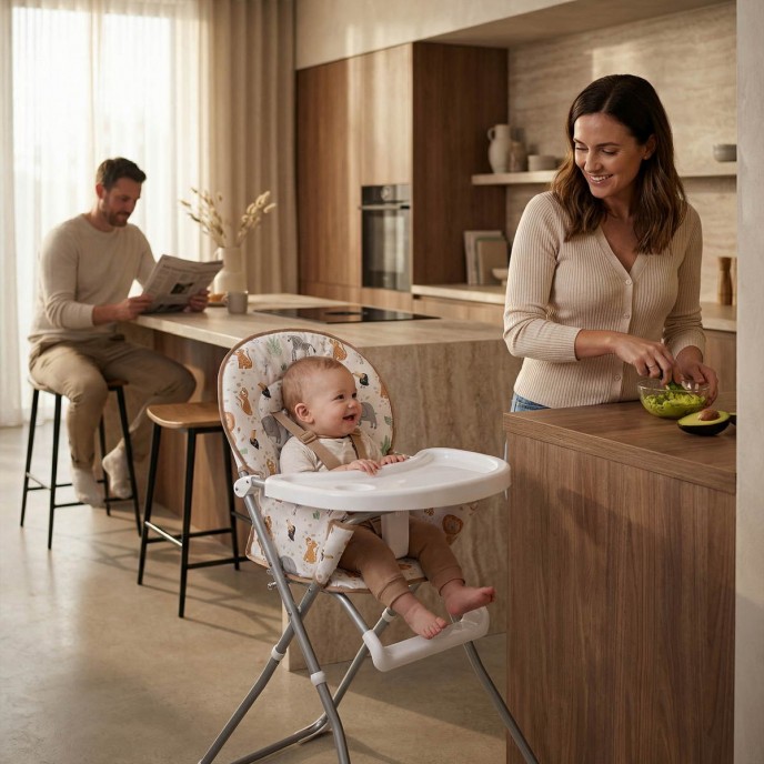 Red Kite Highchair Feed Me Compact Jungle Tots