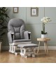 Obaby Reclining Glider Chair and Stool – White with Grey Cushion