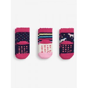 Jojo Maman Bebe Socks 3pk Unicorn Navy Jojo Maman Bebe Socks 3pk Unicorn Navy