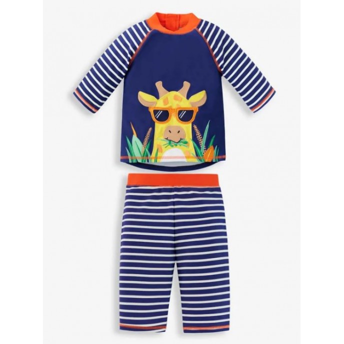 Jojo Maman Bebe Sun Protection 2pc Suit Safari 1/2yr