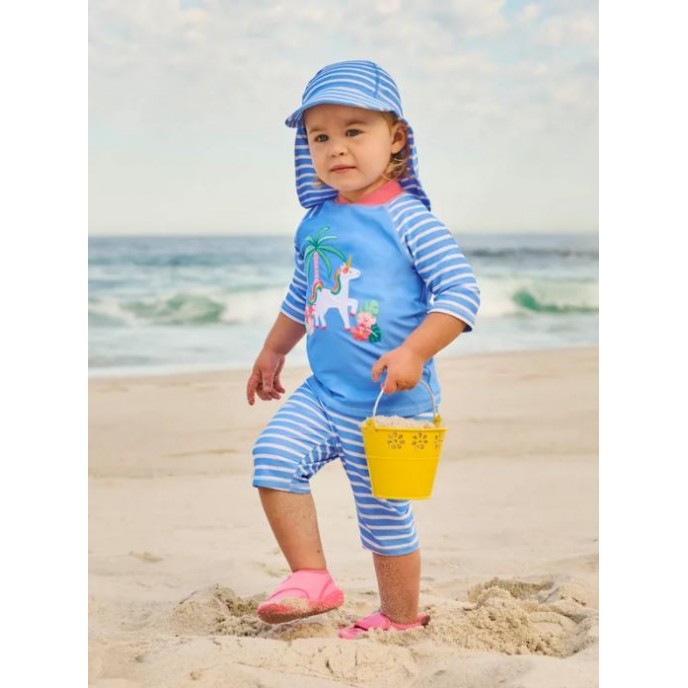 Jojo Maman Bebe Sun Protection 2pc Suit Unicorn 1/2yr