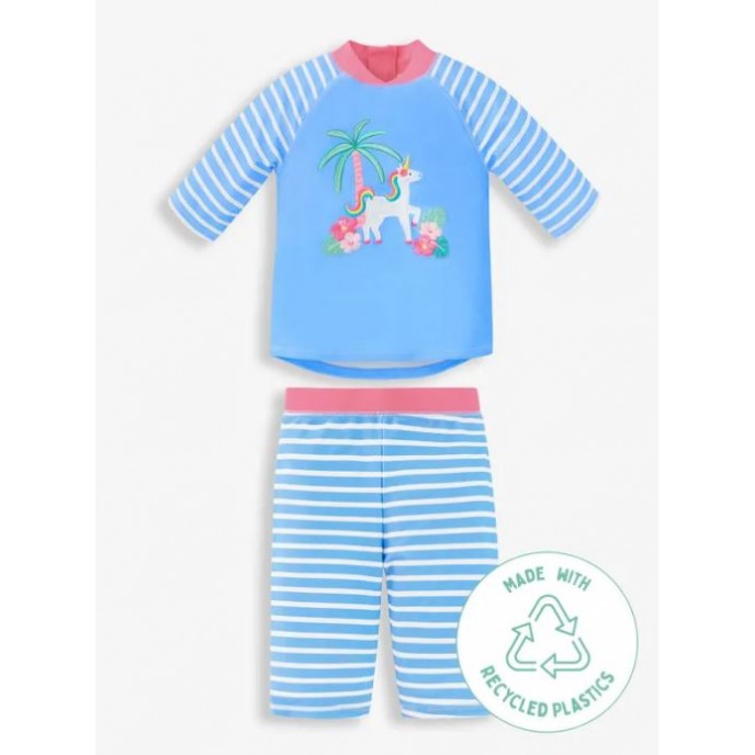 Jojo Maman Bebe Sun Protection 2pc Suit Unicorn 1/2yr