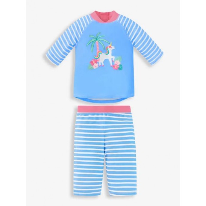 Jojo Maman Bebe Sun Protection 2pc Suit Unicorn 1/2yr