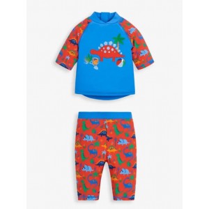 Jojo Maman Bebe Sun Protection 2pc Suit Dino 6/12m