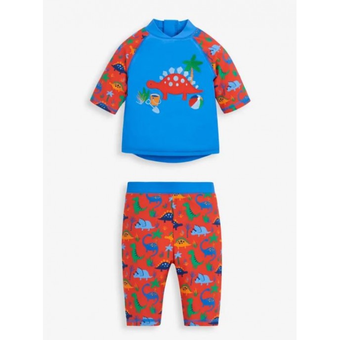 Jojo Maman Bebe Sun Protection 2pc Suit Dino 6/12m