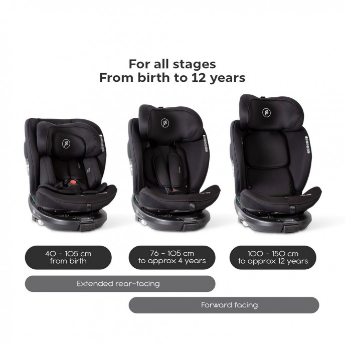 Red Kite Carseat I-Size ISOfix 360 Hoop Black (40-150cm) Red Kite Carseat I-Size ISOfix 360 Hoop Black (40-150cm)