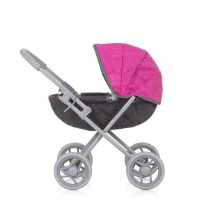 Chipolino Doll Stroller Daisy Grey Pink Linen Chipolino Doll Stroller Daisy Grey Pink Linen