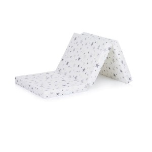 Chipolino Travel Cot Mattress 60x120cm White Grey Stars Chipolino Travel Cot Mattress 60x120cm White Grey Stars