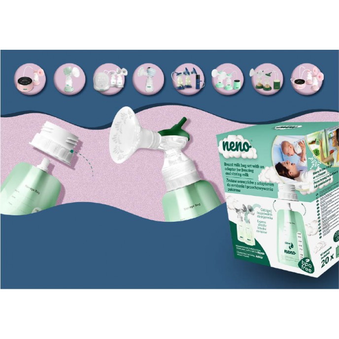 Neno Breast Milk Storage Bags 20pc Neno Breast Milk Storage Bags 20pc