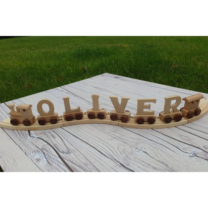 Wooden Train Names - natural