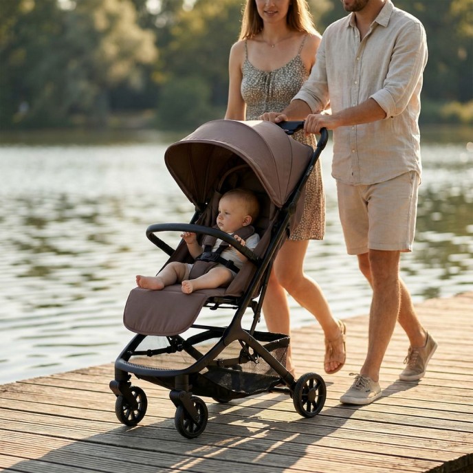 Red Kite Stroller Push Me Explor Cookie Brown